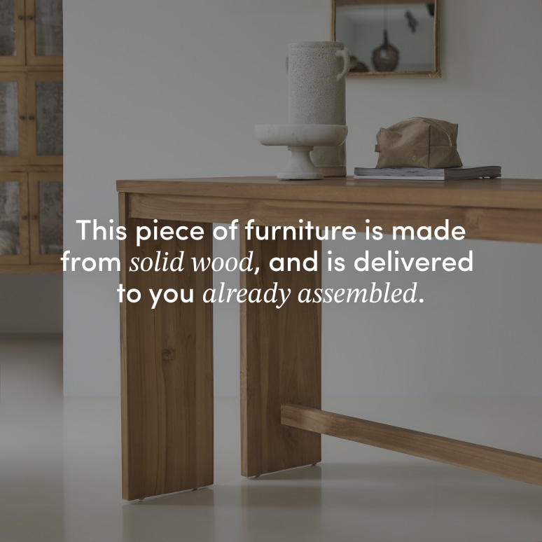Eden - Desk in solid teak with storage unit